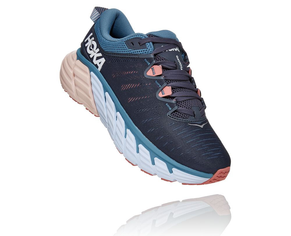 Hoka One One Gaviota 3 Huvudväg löparskor Dam Marinblå/Rosa - SE-9512864